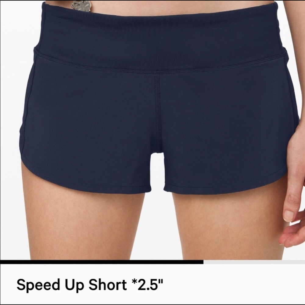 Lululemon Speed Up Shorts, Size 4, Navy Blue